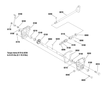 Gearbox Assembly Diagram and Parts List for 1695360  Briggs and Stratton Snow Blower